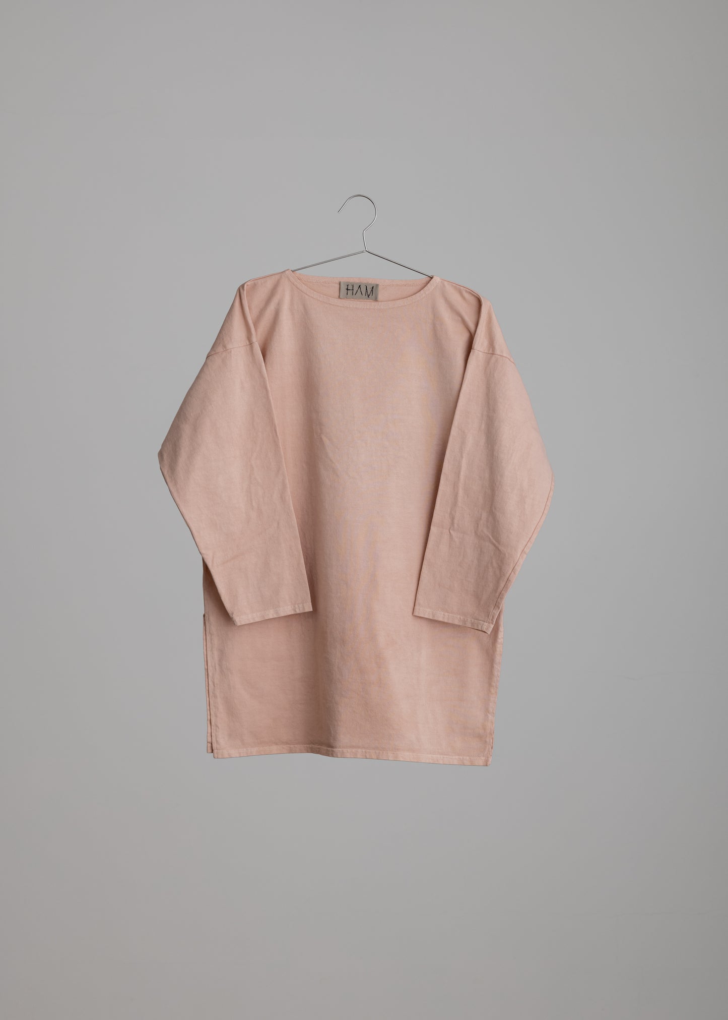 [ HAM IAM ] Regulations " UME garment dyed 梅染め " classic fisherman basque shirt #middle length c/# plum pink