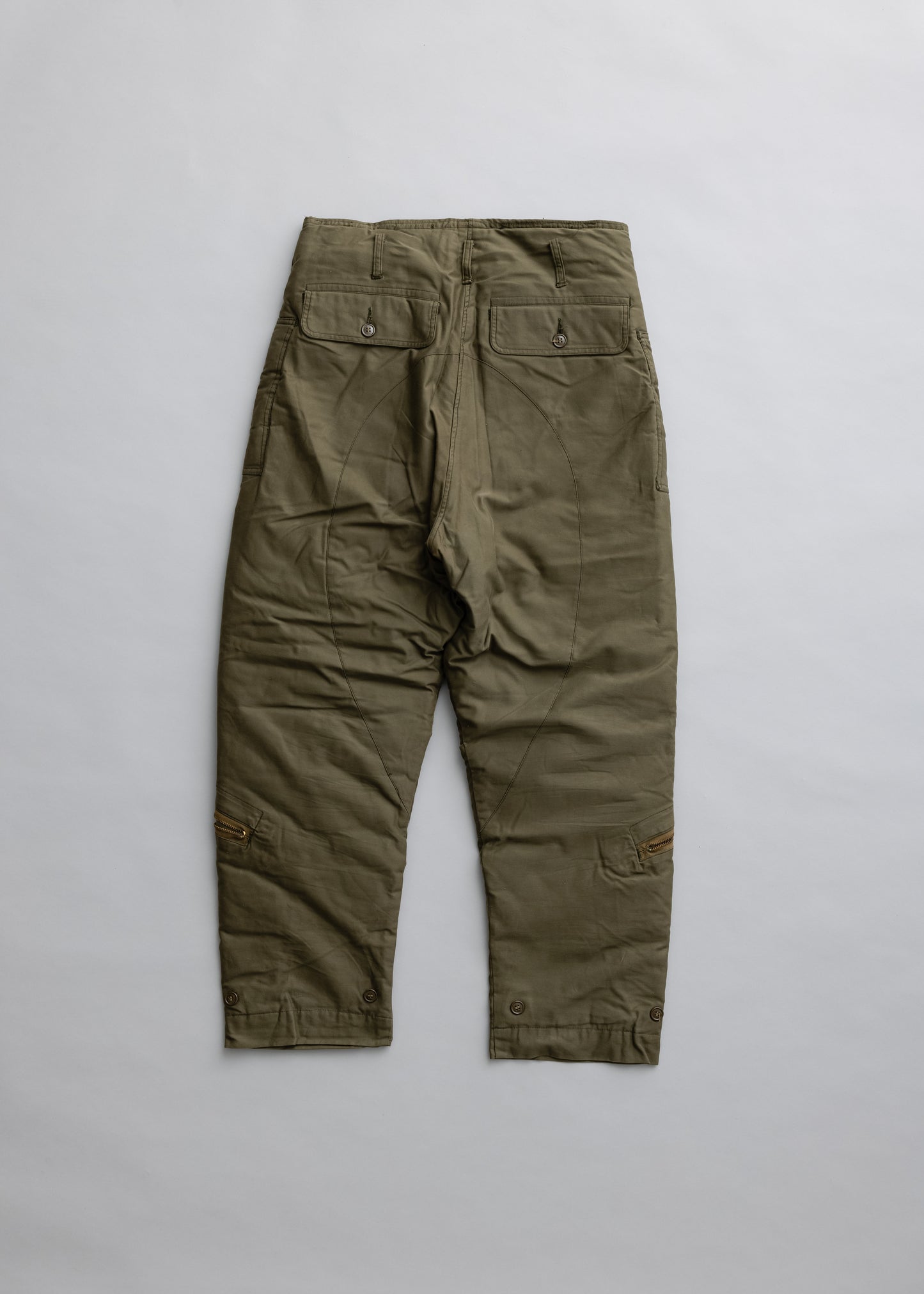 [ THE VINTAGE ] 40's WWll Eddie Bauer US Army Type A-8 Flight Pants c/# Military Green