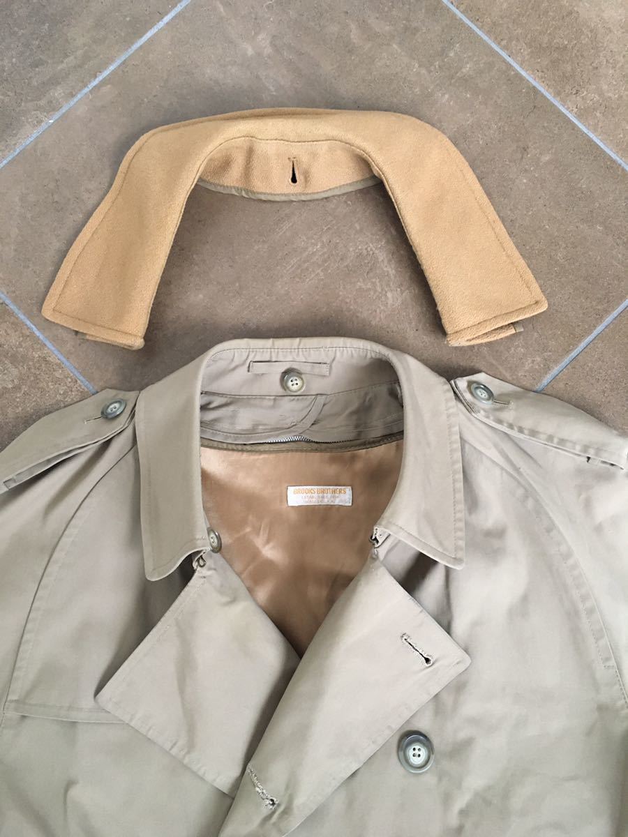 [ THE VINTAGE ] 60's Brooks Brothers Classic Double Breasted Trench Coat c/# beige