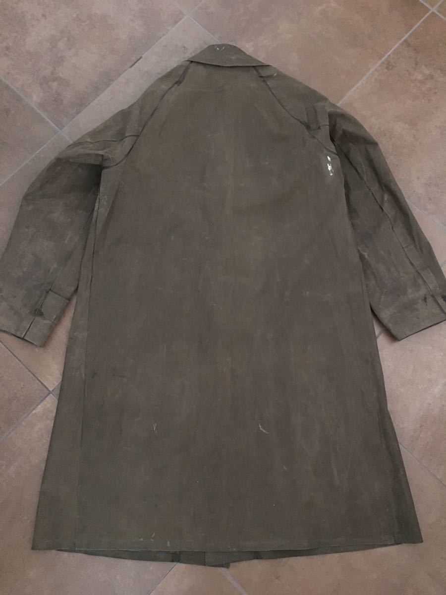 [ THE VINTAGE ] 40's WWll US army Raincoat, Synthetic Resin Coated c/# military green